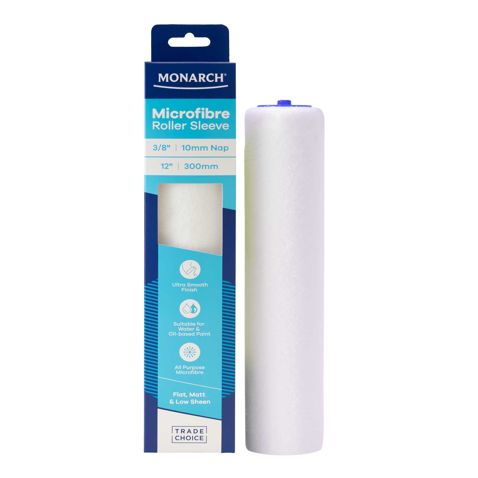 Microfibre Roller Sleeve 12" (300mm) - 10mm Nap product in and out of packaging